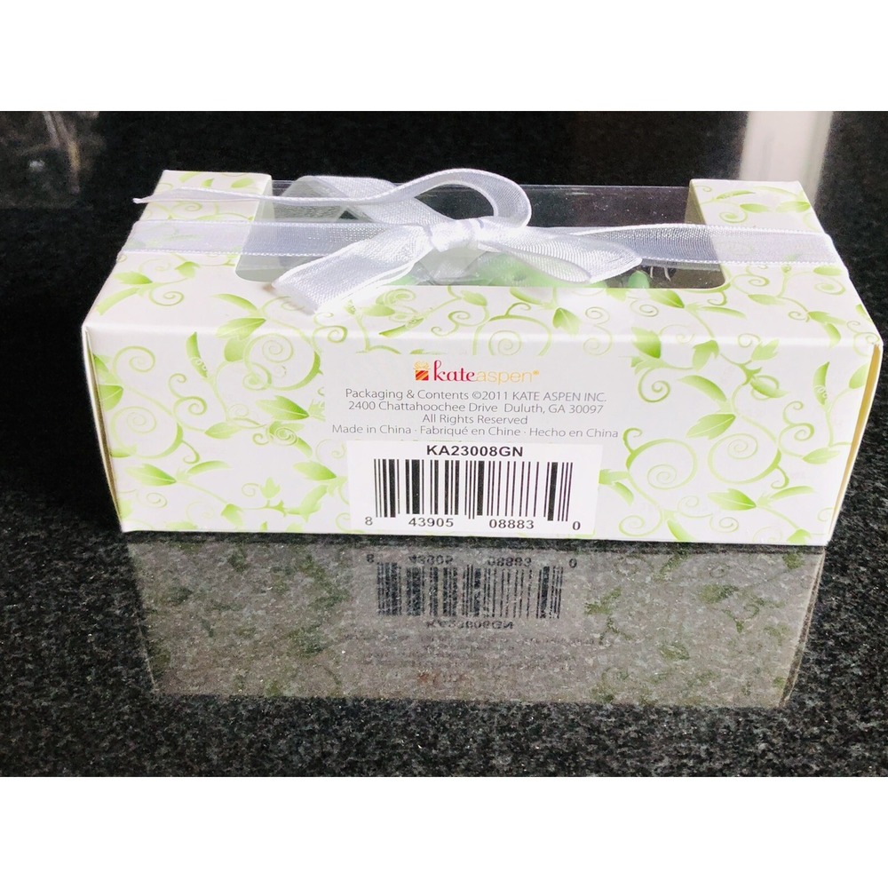 Two Peas In A Pod Salt & Pepper Shakers Set - Kate Aspen - Miniature New In Box - Picture 10 of 12